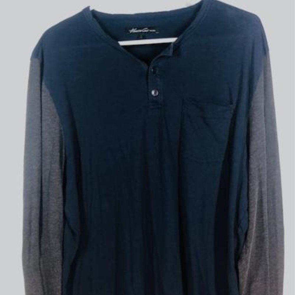 KENNETH COLE Men's Large Gray/Blue Shirt